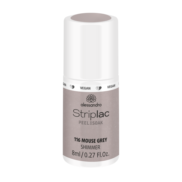 Alessandro Striplac  Peel & Soak  116 Mouse Grey Shimmer Gel Nagellak