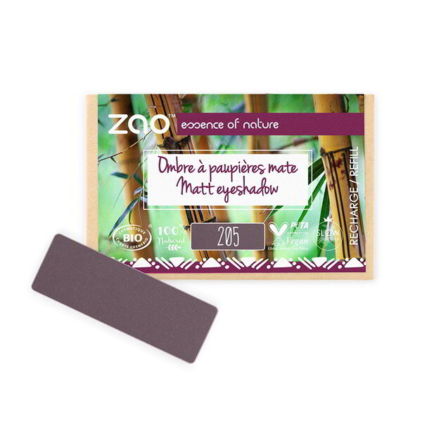 ZAO Skincare & Make-up  Nachfüllpackung Perlmutt-Lidschatten 205 Dark Purple, quadratisch