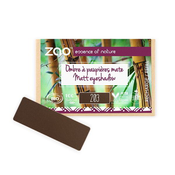 ZAO Skincare & Make-up  Nachfüllpackung Perlmutt-Lidschatten 203 Dark Brown, quadratisch