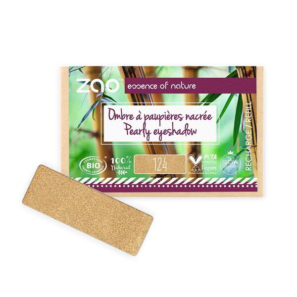 ZAO Skincare & Make-up  Nachfüllpackung Perlmutt-Lidschatten 124 Gold, quadratisch