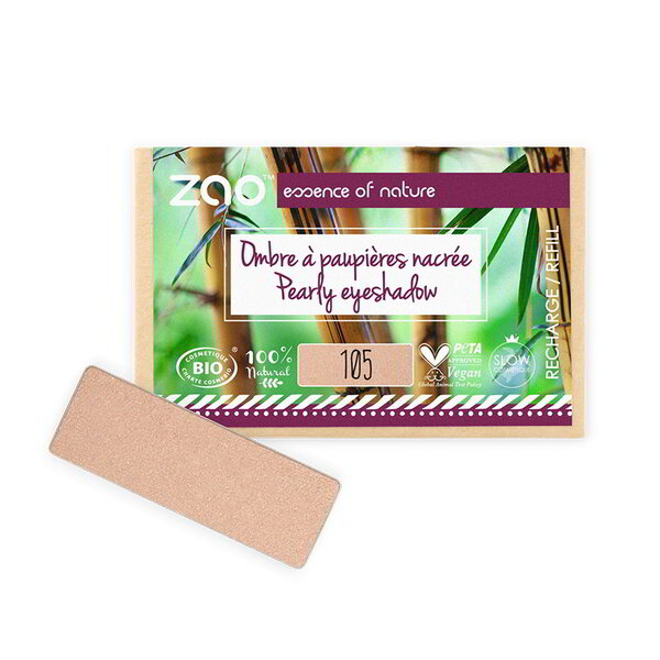 ZAO Skincare & Make-up  Nachfüllpackung Perlmutt-Lidschatten 105 (Golden Sand), quadratisch