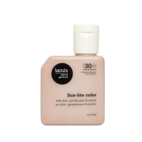 LAOUTA NATURAL  PRODUCTS Sun-Lite Ölfreie Gesichtssonnencreme LSF 30 Farbe - 50ml - getönte Sonnencreme für das Gesicht