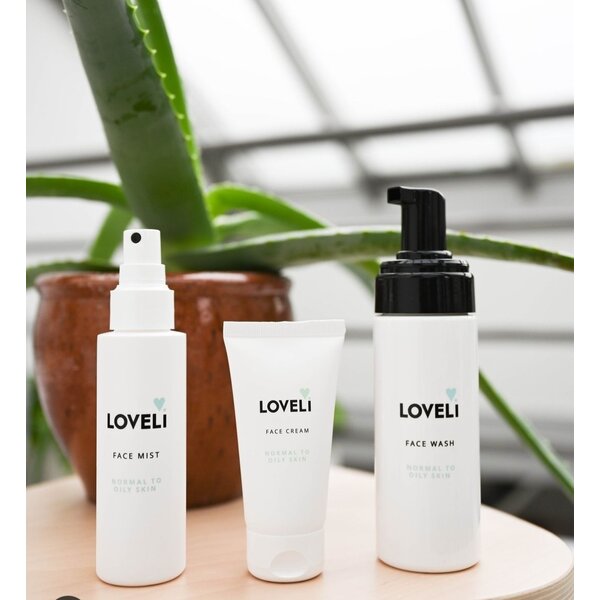 Loveli Voordeelset voor normale, vette en onzuivere huid met reiniging lotion en creme