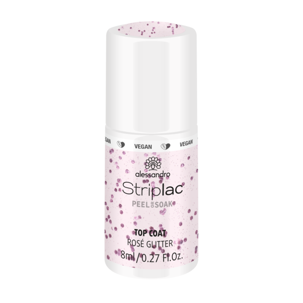 Alessandro Striplac  Topcoat Rose Glitter 8ml