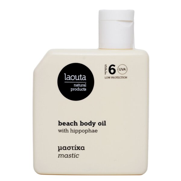 LAOUTA NATURAL  PRODUCTS Beach Body Oil Mastic SPF6 – schützendes Hautöl für die Sonne, 100 ml