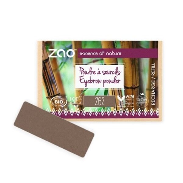 ZAO Skincare & Make-up  Refill Wenkbrauwpoeder 262 Brown  vierkant