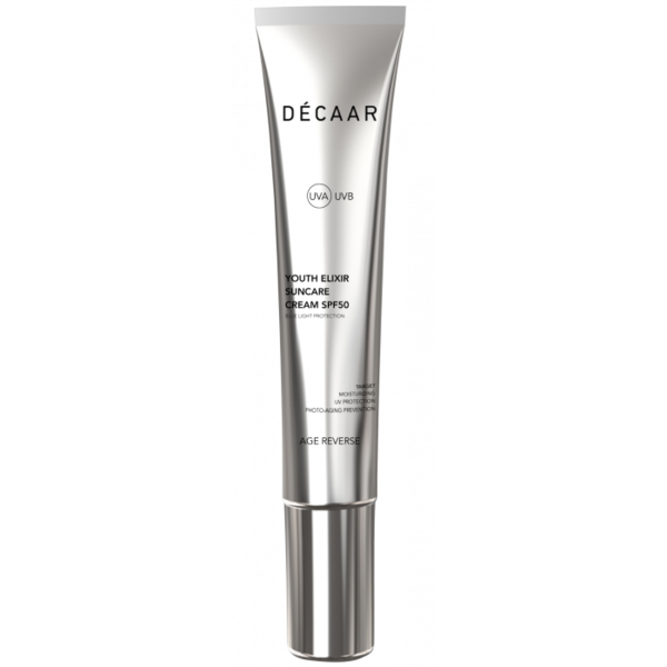 Decaar  Youth Elixer Sunceme LSF 50 – 50 ml – gegen Falten – Anti-Aging – enthält Perfluorkohlenstoff