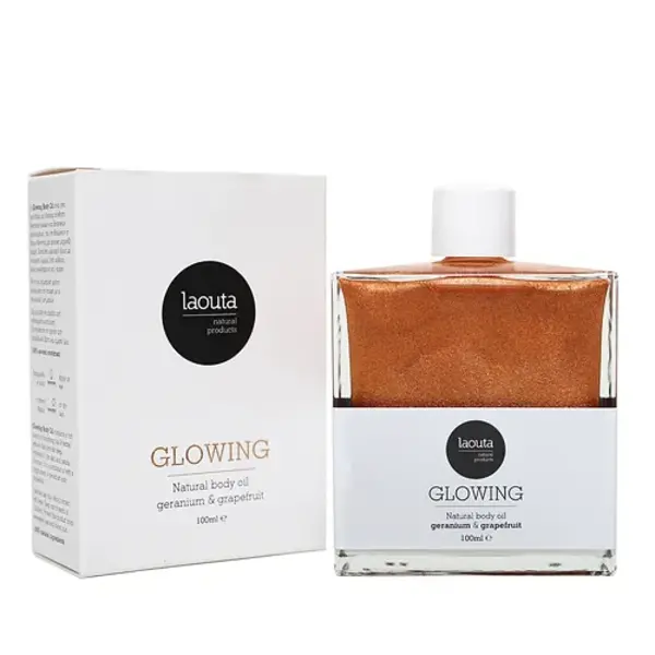 LAOUTA NATURAL  PRODUCTS Deep Glowing Geranium & Grapefruit Körperöl – pflegendes Hautöl mit schimmernder Tönung, 100 ml