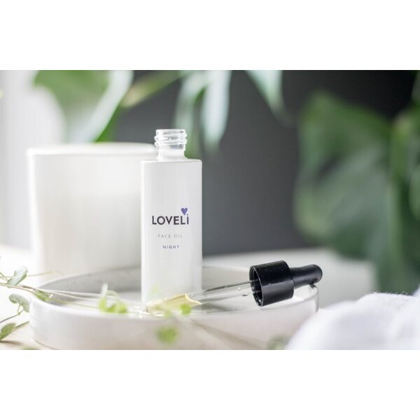 Loveli Face Oil Night – pflegendes und feuchtigkeitsspendendes Gesichtsöl für den Abend und die Nacht, 30 ml