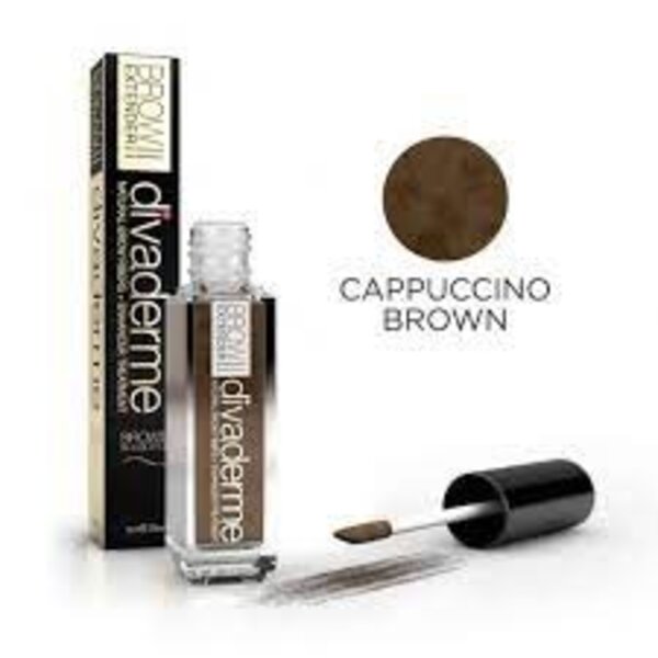 Divaderme  Brow extender cappuccino brown wenkbauwpoeder met vezels 9ml