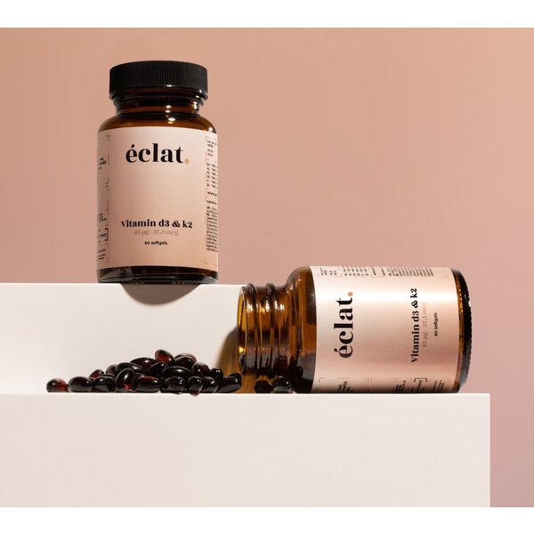 Eclat.  Vitamin-D3- und K2-Kapseln – Nahrungsergänzungsmittel