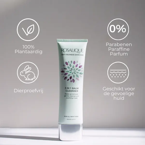Rosalique Rosalique 3 in 1 Balsem Cleanser - gezichtreiniger voor demeest gevoelige huid met couperose en rosacea