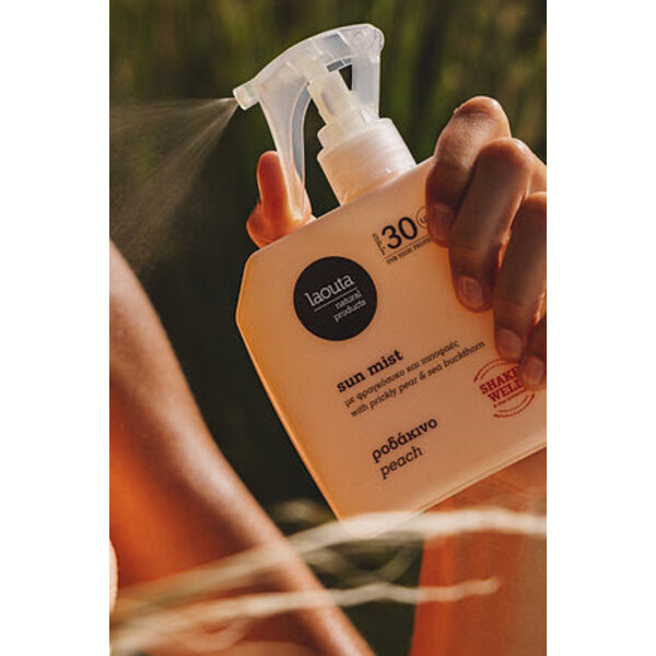 LAOUTA NATURAL  PRODUCTS Sun Mist Sonnenschutz SPF 30 Peach  – Sonnenspray – 200 ml