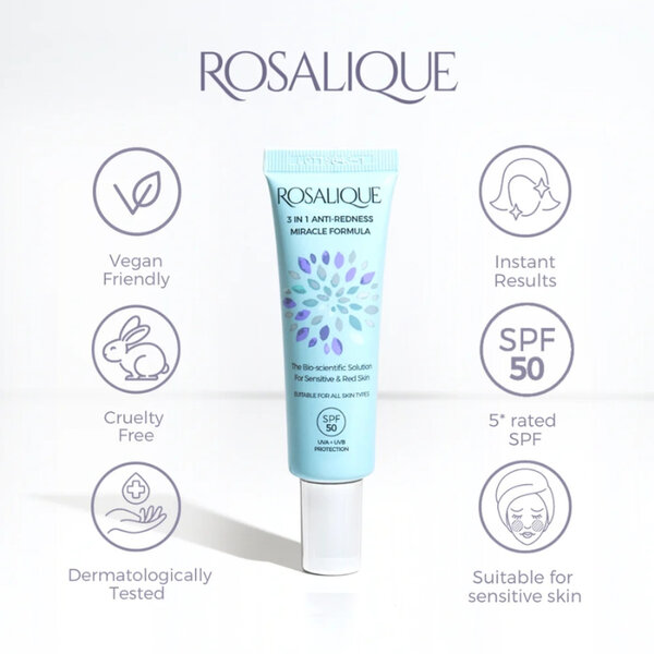 Rosalique 3 in 1 Anti-Redness Miracle Formula SPF50 duo verpakking 2x30ml