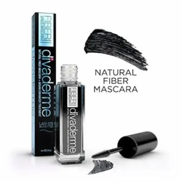 Divaderme Fiber Wings Mascara mit Fasern – für lange und dichte Wimpern – schwarz 1 Stück