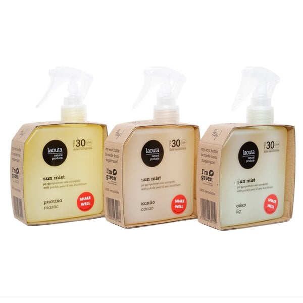 LAOUTA NATURAL  PRODUCTS Trio Sun Sonnenschutzspray LSF 30 – Sonnenschutzspray – Vorteilspaket