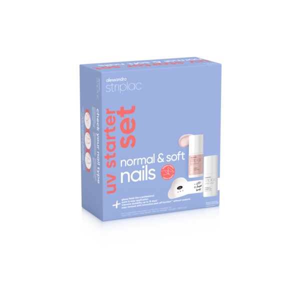 Alessandro Striplac UV Colour Startersset Normal & Soft nails  - totaal pakket met alles wat je nodig hebt - geschikt voor normalee en zachte nagels