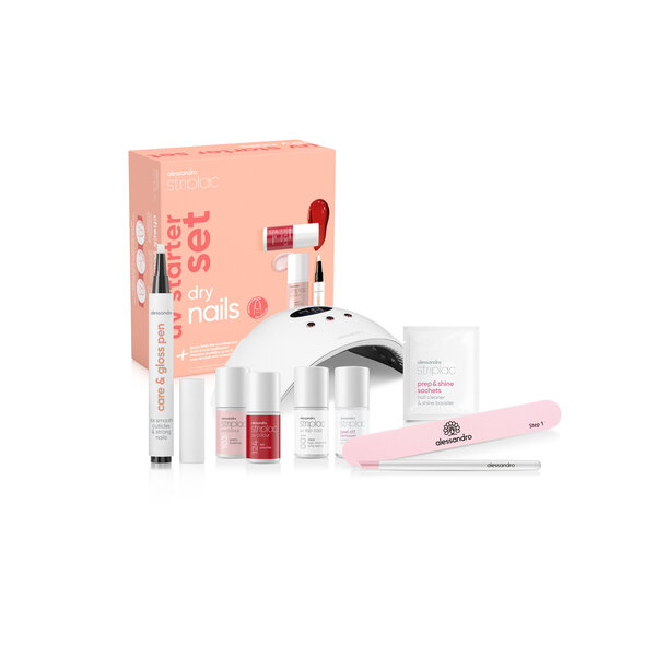 Alessandro Striplac UV Colour Luxus-Set „Dry Nails“ – Komplettpaket mit allem, was du brauchst – geeignet für trockene Nägel