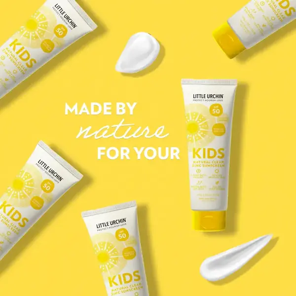 Little Urcrin Natürliche Sonnencreme  For Kids Natural Clear Zink LSF 50 – 100 ml  – der beste Sonnenschutz für Kinder mit einem natürlichen Sonnenfilter.