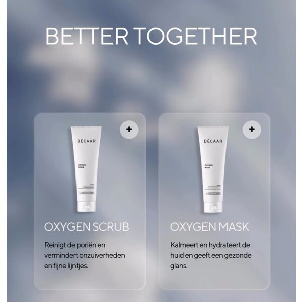 Decaar   Oxygen scrub  en oxygen mask voordeelset met gezichtsscrub en gezichtsmasker  2x50ml