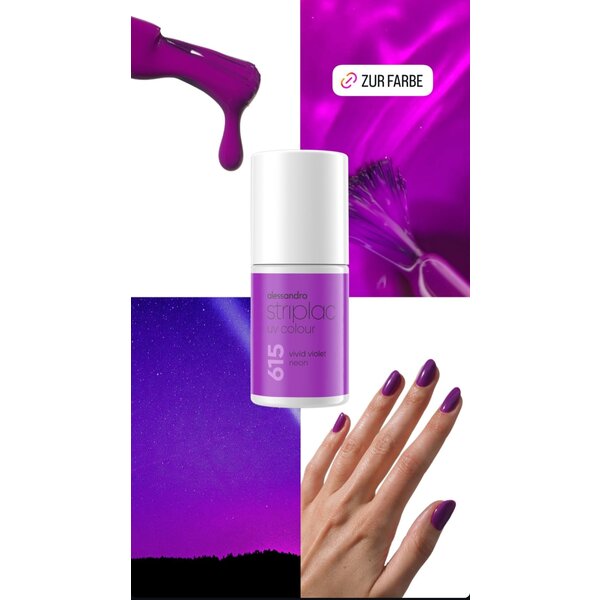 Alessandro Striplac UV Colour 615  Neon Vivid Violet 6.5ml