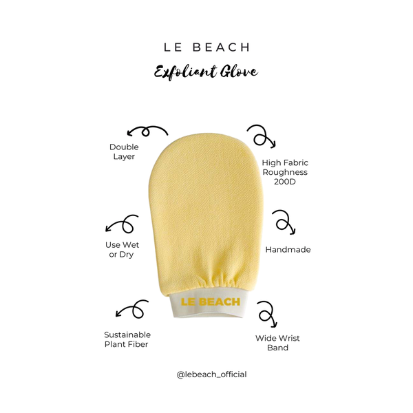 Le Beach face and body scrub handschoen