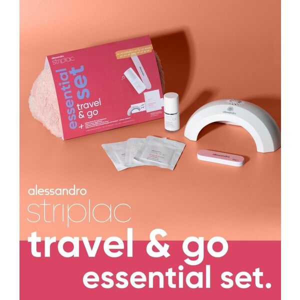 Alessandro Striplac UV Colour Reiseset – mit diesem Set kannst du deine Nägel auch unterwegs oder im Urlaub ganz einfach und schnell mit Striplac lackieren.
