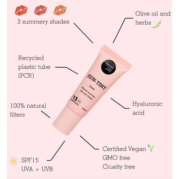 LAOUTA NATURAL  PRODUCTS Lippenfarbset mit Lipgloss und LSF 15 – 3 x 10 ml