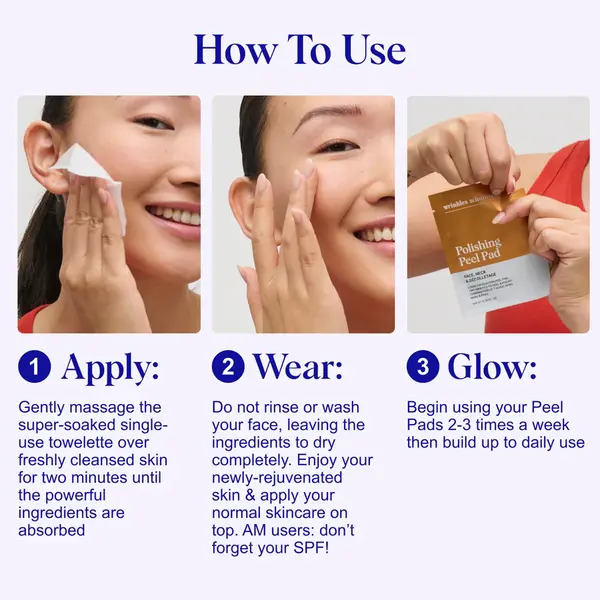 Wrinkle Schminkles Polishing Peel face pads 5st - Peeling anti age pads voor het gezicht