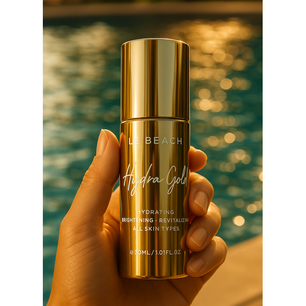 Le Beach Hydra Gold  - de meest heerlijke hydraterende dagverzorging voor gezicht en hoofdhuid.30ml