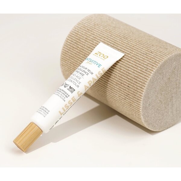 ZAO Skincare & Make-up  Intuitive Excellence Pro age eye contour creme- verzorg je ooghuid met deze 100% natuurlijke oogcreme.  Het vermindert rimpeltjes, wallen en krijgen rondom de ogen  15ml