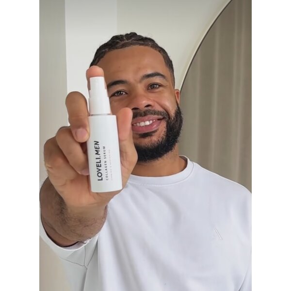 Loveli Kollagen-Serum  für Männer  – Kollagen-Serum speziell für die Männerhaut mit gut resorbierbarem Kollagen und Vitamin C, 30 ml