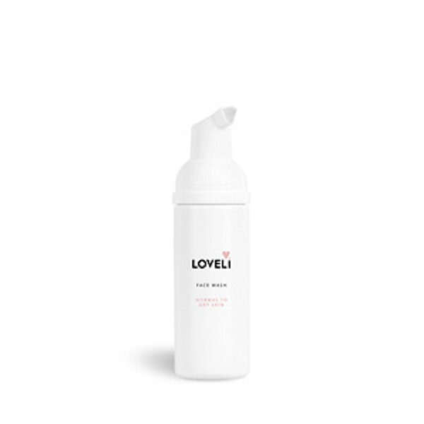 Loveli Facewash Travel size - miniatuur gezichtsreiniging normaal tot droge huid  50ml