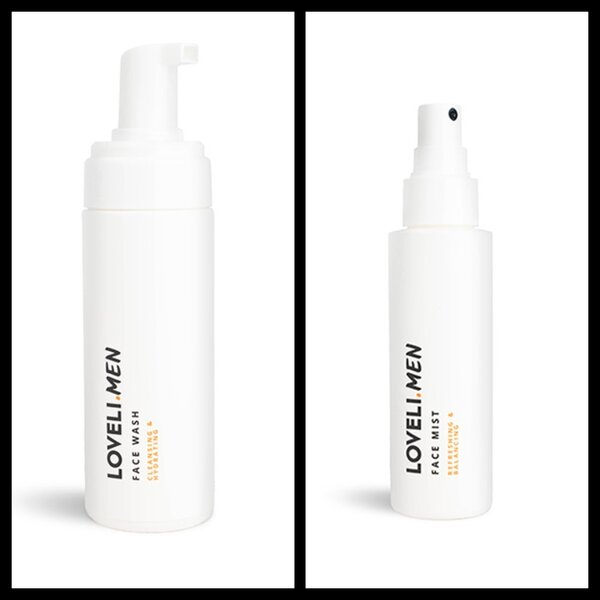 Loveli Cleansing Duo Men Wash + Mist – Reinigungs- und Pflegespray-Set für die Männerhaut