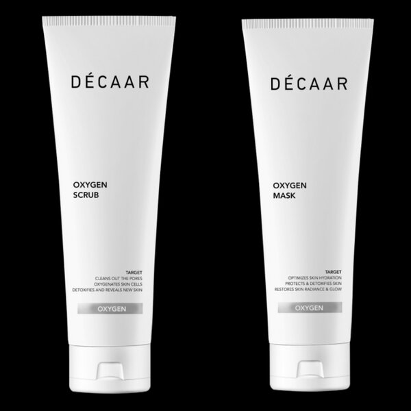 Decaar   Oxygen scrub  en oxygen mask voordeelset met gezichtsscrub en gezichtsmasker  2x50ml
