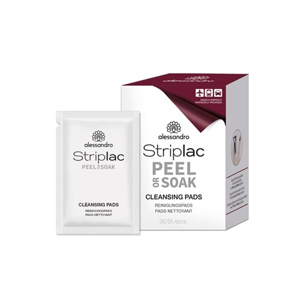 Alessandro Striplac-Reinigungspads – zum einfachen Entfernen der Striplac-Klebeschicht –  einzeln verpackt, 30 Stück