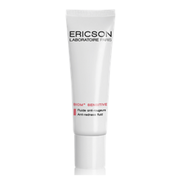 Ericson Laboratoire BIOM+ Sensitive Anti redness fluid - perfecte fluide voor bij een rode huid zoals couperose of rosacea - kalmeert - corrigeert de kleur - herstelt de huid - hydrateert 30ml