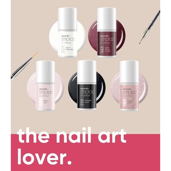 Alessandro Striplac UV Colour  Set The Nail Art Lover - nude - wit - roze - donkerrood - bruin