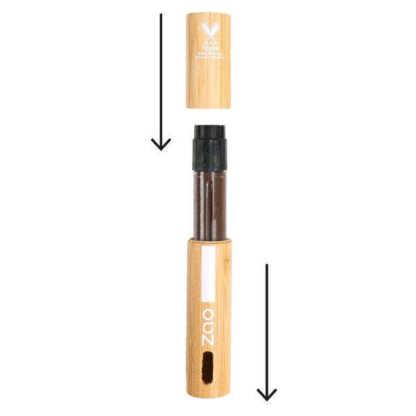 ZAO Skincare & Make-up  Waterproof mascara No Drama  Bruin 251  navulling  voor PFAS vrije waterproof mascara - 7ml
