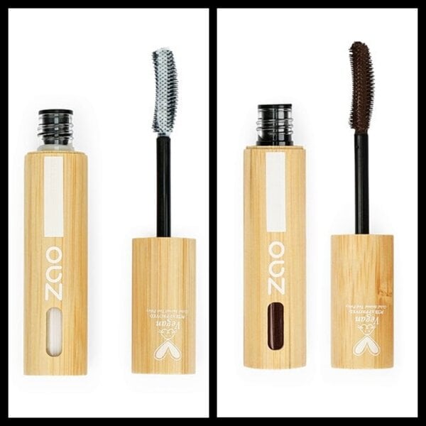 ZAO Skincare & Make-up  Waterproof mascara  bruin + primer voor lange en volle wimpers