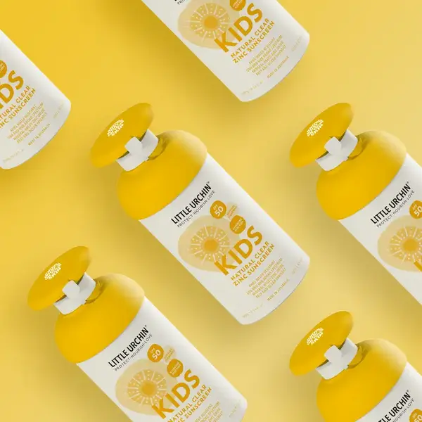 Little Urcrin Natürliche Sonnencreme  For Kids Natural Clear Zink LSF 50 – Pumpe  300 ml  – Pumpflasche – Sonnencreme für Kinder