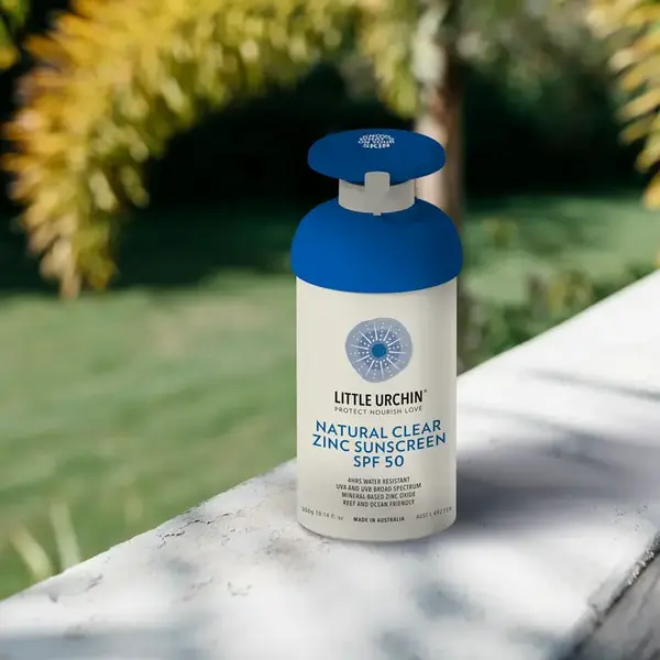Little Urcrin Natürliche Sonnencreme  Natural Clear Zink LSF 50 – 300 ml – Sonnencreme – Großpackung
