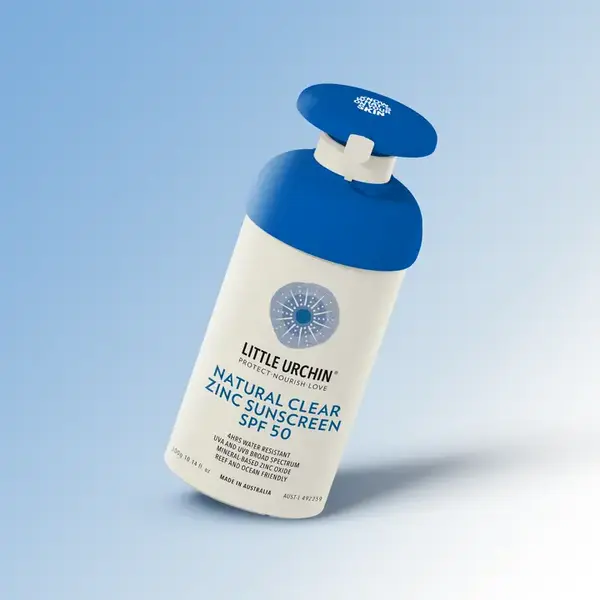 Little Urcrin Natürliche Sonnencreme  Natural Clear Zink LSF 50 – 300 ml – Sonnencreme – Großpackung