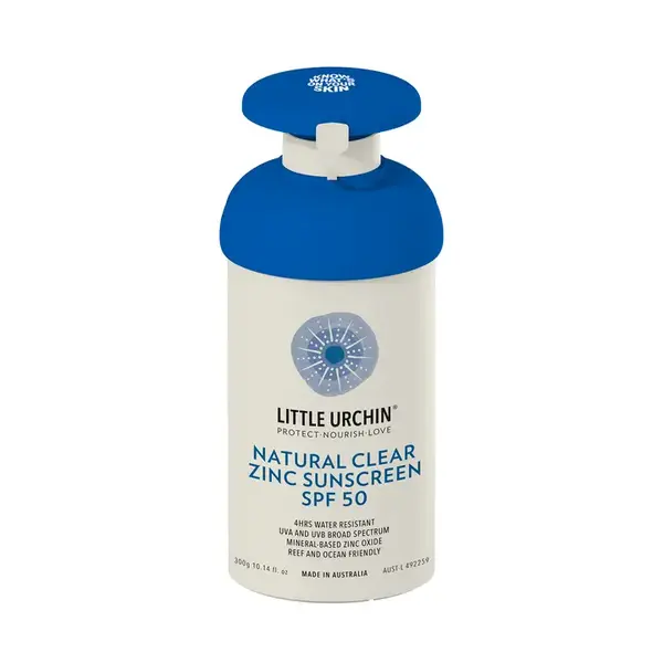 Little Urcrin Natürliche Sonnencreme  Natural Clear Zink LSF 50 – 300 ml – Sonnencreme – Großpackung