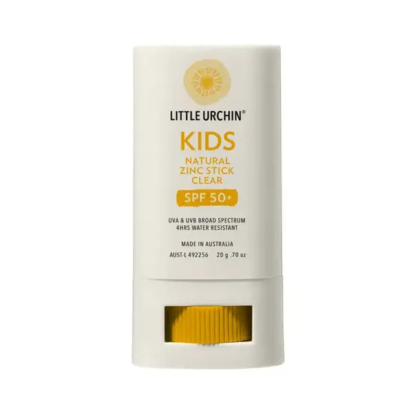 Little Urcrin Natürlicher Sonnenschutz für Kinder: „For Kids Natural Clear“ Zink SPF 50 Stick – praktisch zum Mitnehmen