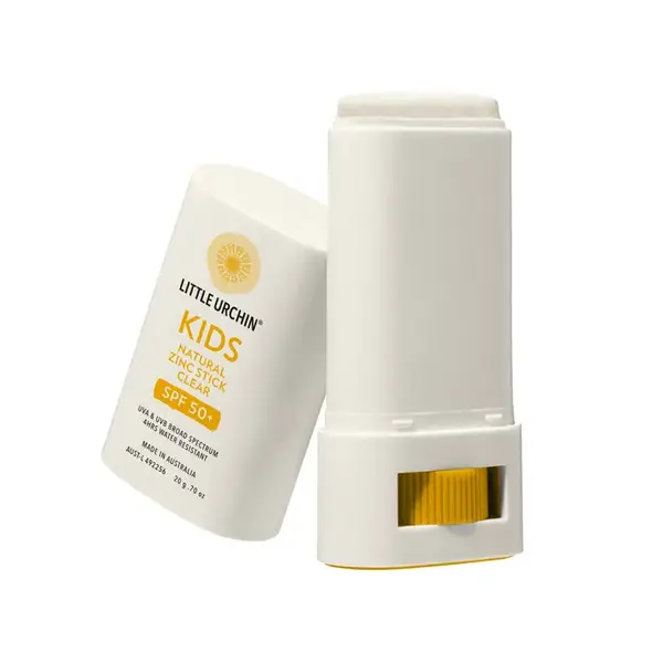 Little Urcrin Natürlicher Sonnenschutz für Kinder: „For Kids Natural Clear“ Zink SPF 50 Stick – praktisch zum Mitnehmen
