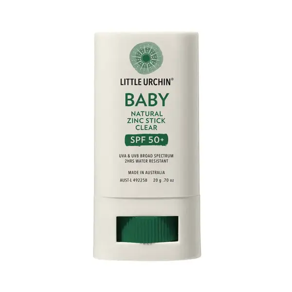 Little Urcrin Natürlicher Sonnenschutz für Babys: „Natural Clear Zink“ SPF 50 Stick – praktisch zum Mitnehmen