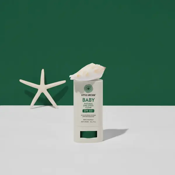 Little Urcrin Natürlicher Sonnenschutz für Babys: „Natural Clear Zink“ SPF 50 Stick – praktisch zum Mitnehmen