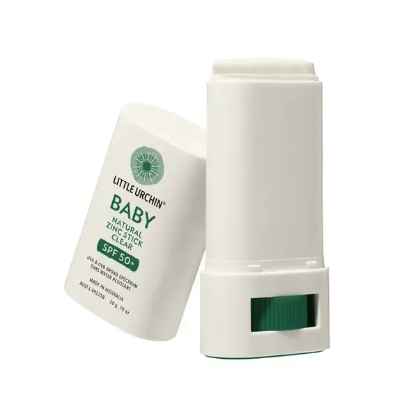 Little Urcrin Natürlicher Sonnenschutz für Babys: „Natural Clear Zink“ SPF 50 Stick – praktisch zum Mitnehmen
