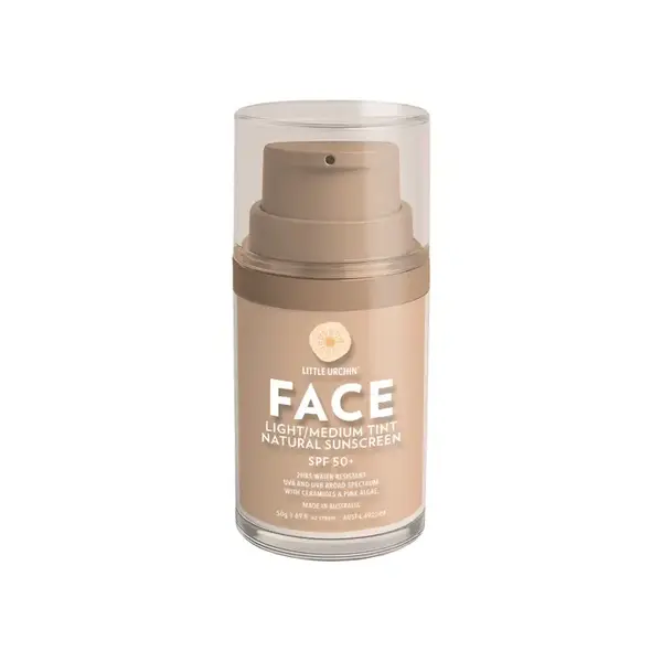 Little Urcrin Natuurlijke Zonnebrand Tinted SPF 50+ - getinte zonbescherming voor het gezicht - BB cream